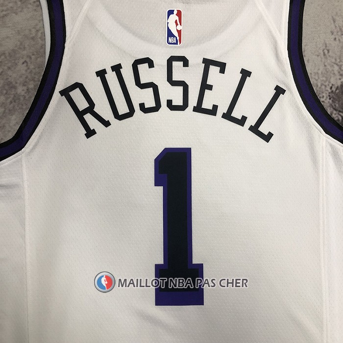 Maillot Los Angeles Lakers D'angelo Russell NO 1 Ville 2022-23 Blanc